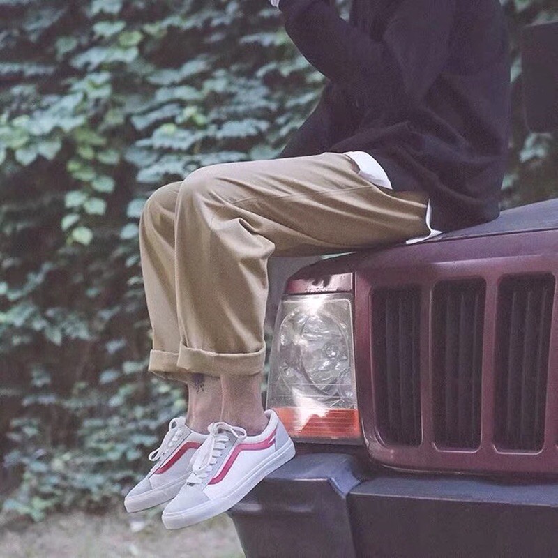 Quần Kaki Baggy Ống Suông Sắn Gấu Ulzzang Nam Nữ Unisex