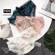 Quần lót ren lưới cao cấp phối nơ Polka