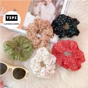 Buộc tóc scrunchies vòng chấm bi