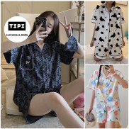 Đồ bộ nữ cotton thun cộc tay, bộ pijama cao cấp Korea nhiều họa tiết dễ thương cho mùa hè