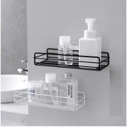 Kệ sắt chữ nhật để đồ nhà tắm dính tường trang trí đa năng