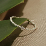 Nhẫn thân bi 1 đá tròn S925 LANN