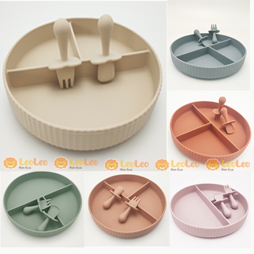 SET Khay Thìa Dĩa Silicone Hàn Quốc Cho Bé