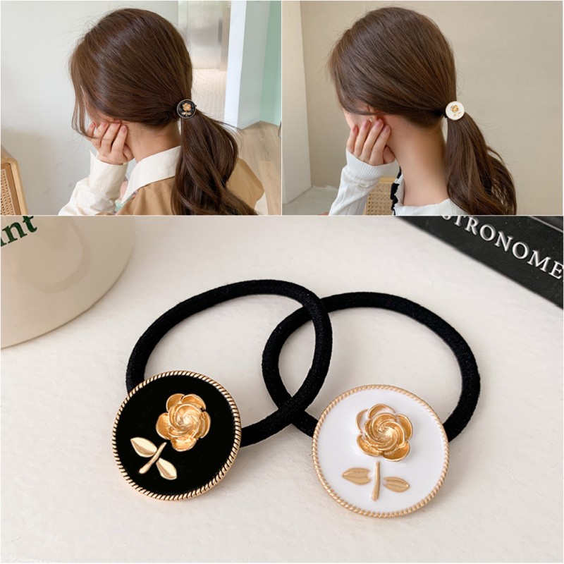 Dây Buộc Tóc Co Dãn Hình Hoa Hồng Thời Trang Cho Nữ