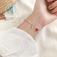 Vòng Đeo Tay Mặt Hình Trái Tim Đính Đá Thời Trang Cho Nữ