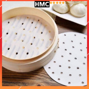 100 tờ giấy nến đục lỗ,Giấy nến tròn lót xửng hấp, nồi chiên không dầu, hấp bánh bao