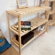  Kệ Giày Dép 3 Tầng Dài 80cm - Gỗ Thông tự nhiên .