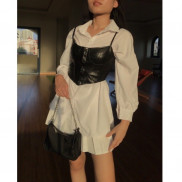 Áo corset da và áo sơ mi