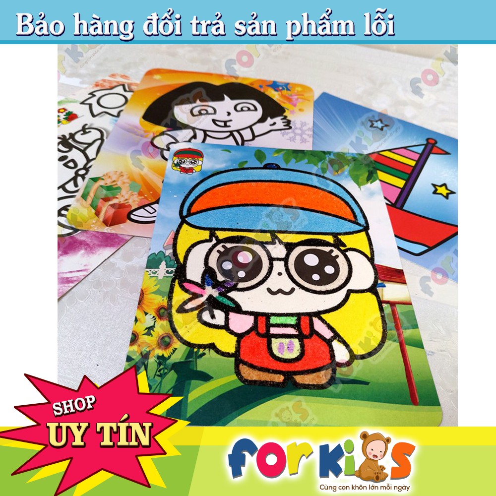 Tranh cát khổ A5 nền màu cho bé