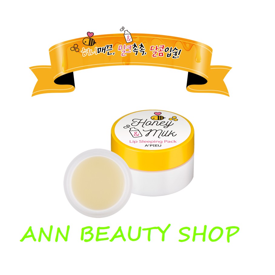 Mặt nạ ngủ cho môi A'pieu Honey Milk Lip Sleeping Pack