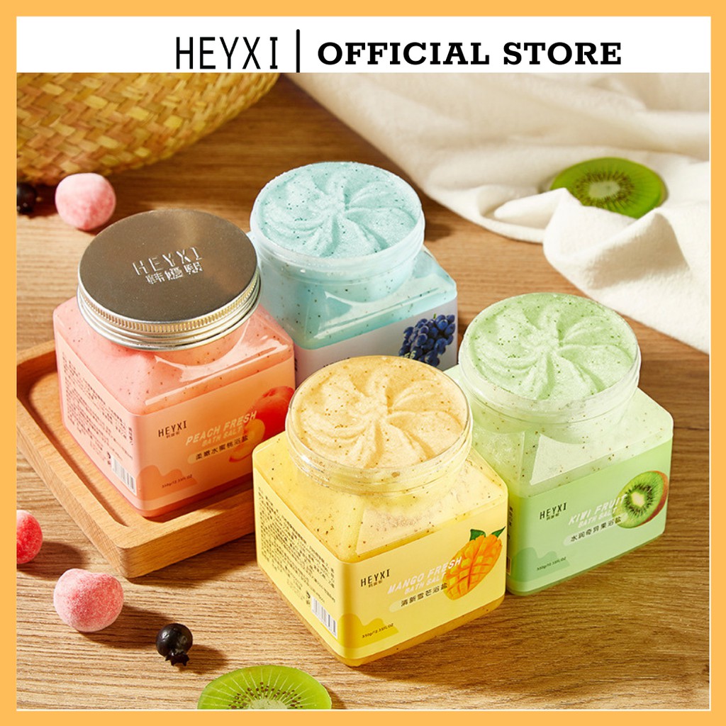 Tẩy tế bào chết body HEYXI 4 mùi Tẩy tế bào chết làm sạch da, dưỡng ẩm body hộp 350g HTTBC2