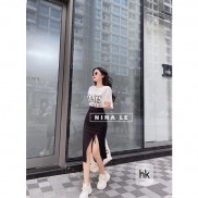 Set áo HATE chân váy rút dây