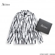 Áo sơ mi dài tay nam WOOD ATINO vải lụa form regular SM0406