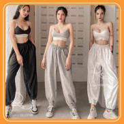 Quần Nỉ jogger Nữ Ống BOOM form rộng bo gấu kiểu dáng thể thao thun trơn Năng Động