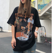 Áo thun nữ form rộng tay lỡ,áo phông nữ tay lỡ unisex hottrend họa tiết màu đen mặc nhà đi chơi thời trang ulzzang