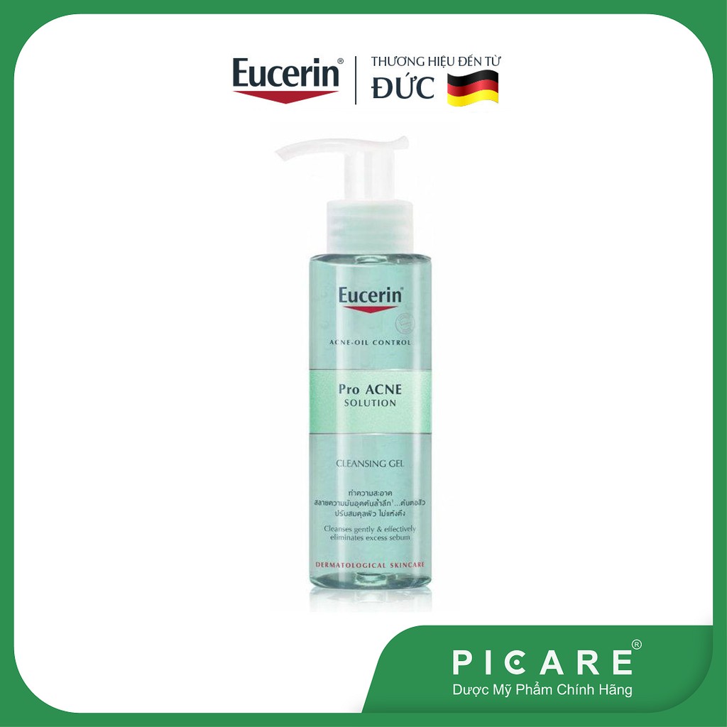 Sữa rửa mặt dạng gel dành cho da nhờn mụn Eucerin Pro Acne Solution Cleasing Gel 200ml