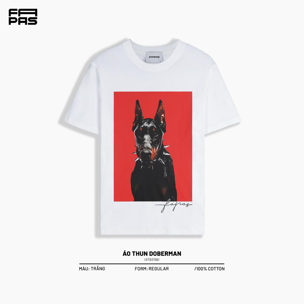 Áo Thun Nam DOBERMAN Thiết Kế In Hình Chú Chó Trên Nền Đỏ Nổi Bật Sắc Nét Form Chuẩn - FAPAS