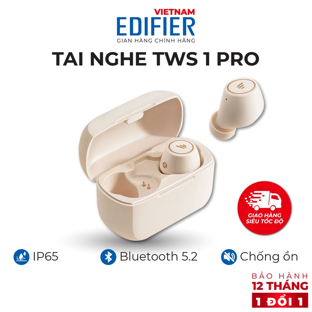 Tai nghe Bluetooth 5.2 EDIFIER TWS1 PRO - Thời gian phát 42h - Chống nước IP65 Hàng chính hãng Bảo hành 12 tháng 1 đổi 1