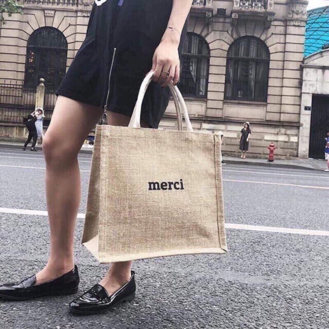 Túi Cói Merci Loại 1 cứng, sáng /kèm ảnh phân biệt loại 2