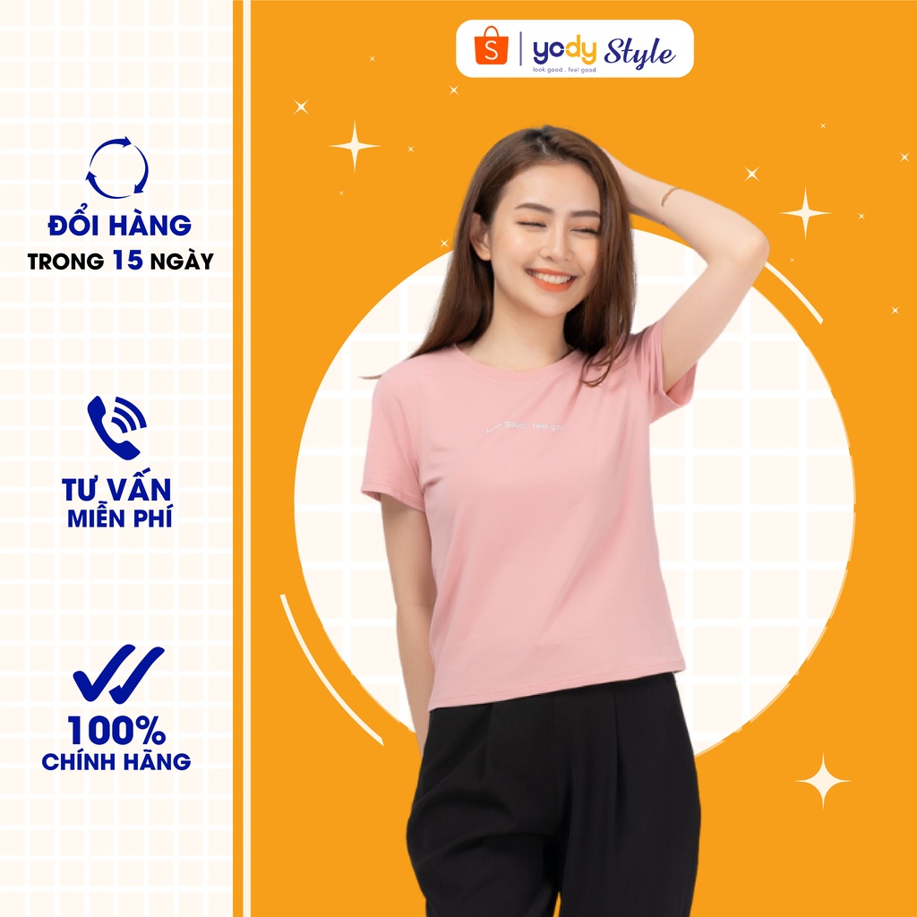 Áo phông nữ cổ tròn cotton YODY thấm hút cực tốt, thoáng mát và mềm mại - PPN4134