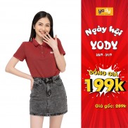 Áo phông Polo YODY nữ basic trơn trắng phối cổ công sở cao cấp cotton tay ngắn 7 màu Pique Mắt Chim phối bo APN3340