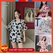 Đồ bộ nữ tay dơi form rộng,đồ ngủ pijama kate bò sữa hot trend