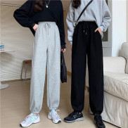 Quần nỉ jogger nữ trơn - quần nỉ ống bom unisex 2 màu siêu hot