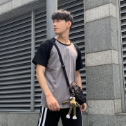 Áo thun raglan thân xám tay đen áo thun phối tay form rộng dáng unisex Hàn Quốc - City Cycle