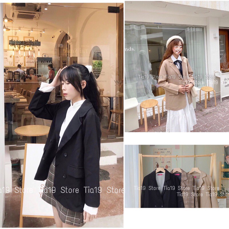 ÁO BLAZER 2 LỚP ULZZANG ( ẢNH THẬT) ( KÉO SANG XEM FEEDBACK)