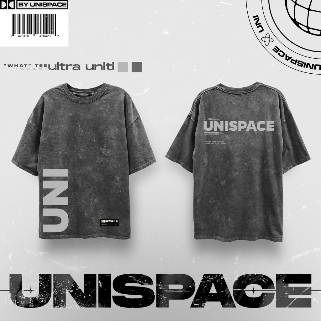 Áo thun Wash Tee xám cổ tròn tay ngắn ulzzang unisex trẻ trung hot trend in tà áo