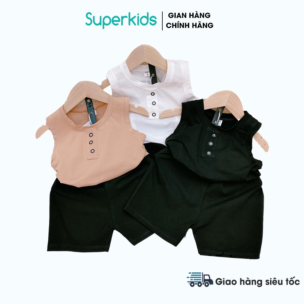 Bộ hè cho bé bộ ba lỗ cúc 3 màu 8-18kg QATE683
