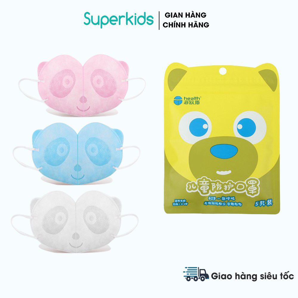 Khẩu trang cho bé 3 lớp Gấu trúc kháng khuẩn 0-3 tuổi PK26