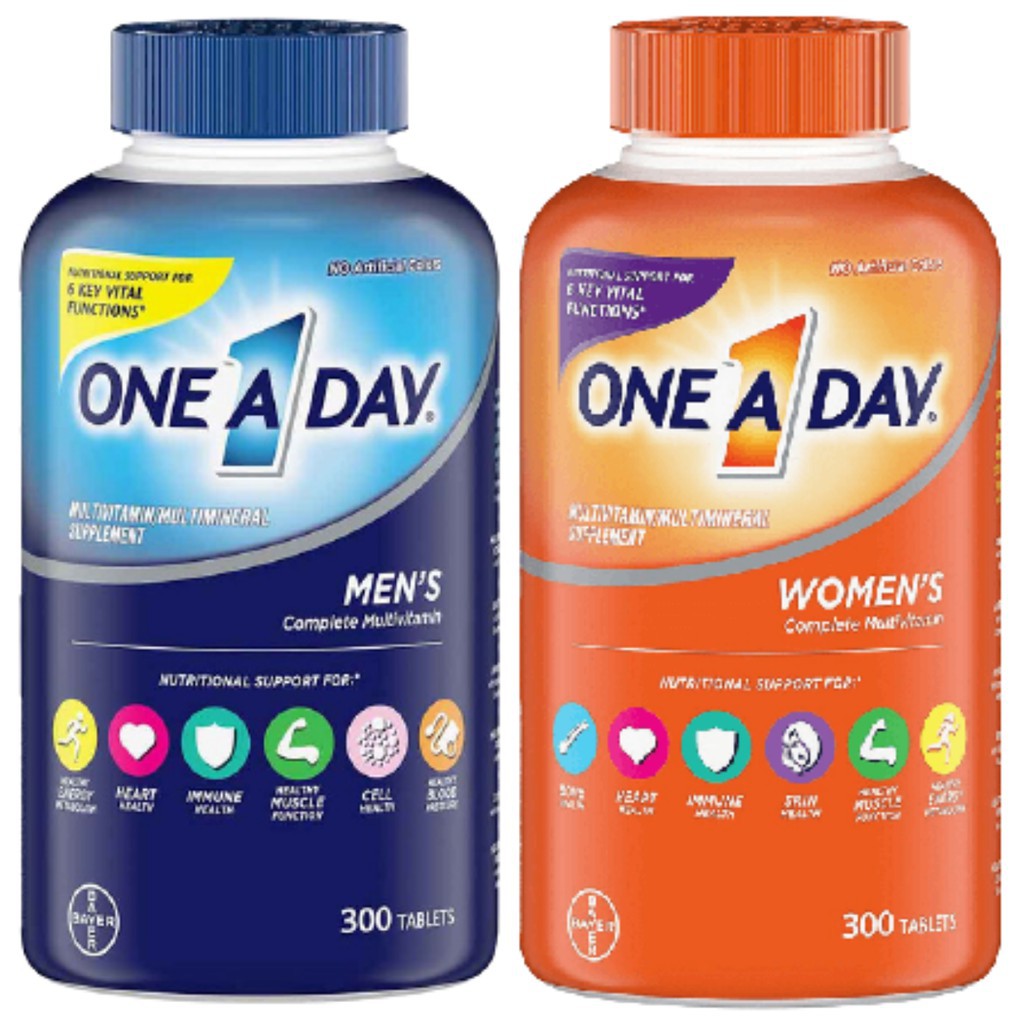 Vintamin Tổng Hợp One A Day Dành Cho Nam Nữ Giới Dưới 50 Tuổi Chai 300 Viên
