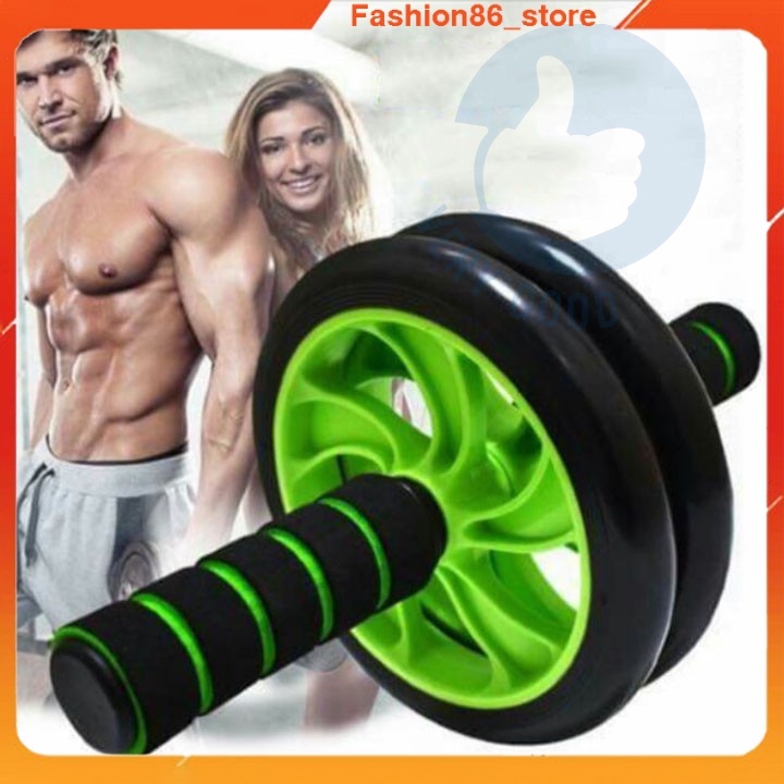 Dụng cụ tập gym thể dục thể thao con lăn tập bụng 2 bánh, máy tập cơ bụng con lăng tập gym ab tại nhà TẶNG thảm lót gối