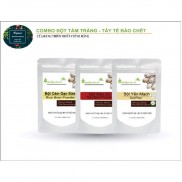 Combo Bột tẩy da chết & tắm trắng da 300gr gồm : đậu đỏ, yến mạch, cám sữa Handmade