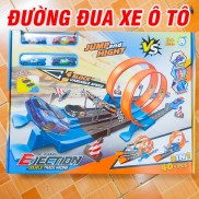 Bộ lắp ghép đường đua đồ chơi trẻ em gồm 4 xe ô tô mini và 2 đường đua