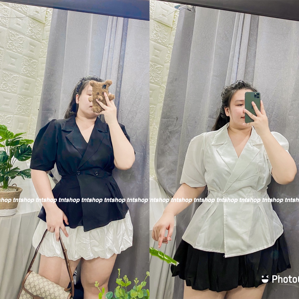 Set Áo Vest cài nút + Váy Phồng [ TNT Shop Bigsize 60kg - 90kg ] Ảnh thật 100%