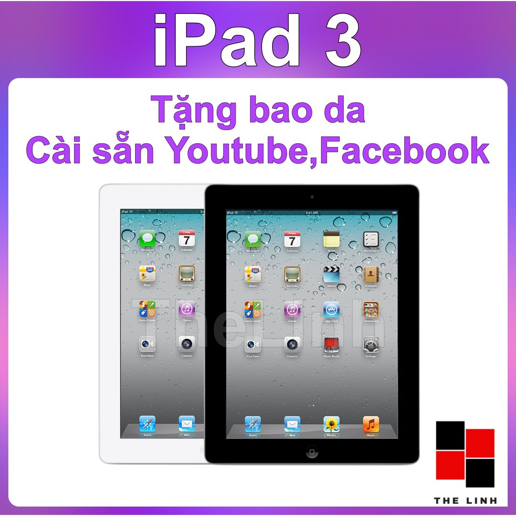 Máy tính bảng iPad 3 - Tặng Bao Da SmartCover