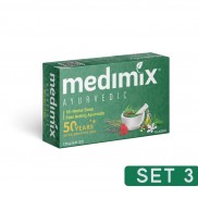 Set 3 Xà Phòng Medimix 18 Loại Thảo dược Ayurveda Tác Động Nhanh 125g/bánh