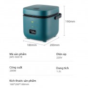 Nồi cơm điện mini đa năng JIASHI 1,2L ( Nấu cơm ngon, nấu cháo, hầm, hấp luộc) cho 1 đến 2 người NCD01
