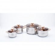 Bộ nồi Đức 6 món CHEF&CHEF - 6688 Đun nấu nhanh và tiết kiệm năng lượng nhờ đáy 5 lớp