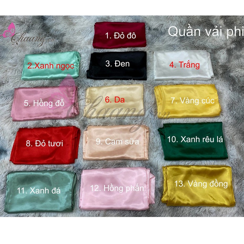 Quần áo dài_Chaang_May sẵn quần áo dài truyền thống, vải phi lụa có khóa và thun