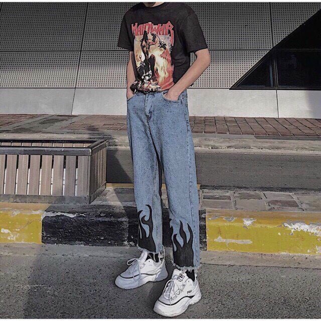 quần Baggy jean IN LỬA