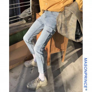 quần jeans nam form skinny trơn