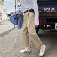 quần baggy kaki đen nam form Hàn Quốc