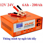 Sạc bình ắc quy 12V 24V 200Ah ANJING thông minh tự ngắt khi đầy chống ngược cực có quạt tản nhiệt
