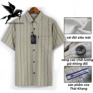 áo sơ mi nam trung niên ngắn tay vải đũi cao cấp BAO ĐẸP sơ mi rộng thoải mái