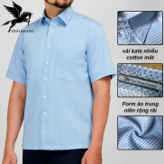 Áo sơ mi ngắn tay nam form rộng trung niên vải kate mặc mát loại áo sơ mi nam họa tiết OG1