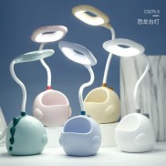 ĐÈN HỌC LED SẠC PIN ĐỂ BÀN CHỐNG CẬN NGỘ NGĨNH DỄ THƯƠNG CÓ HỘP BÚT CHO BÉ