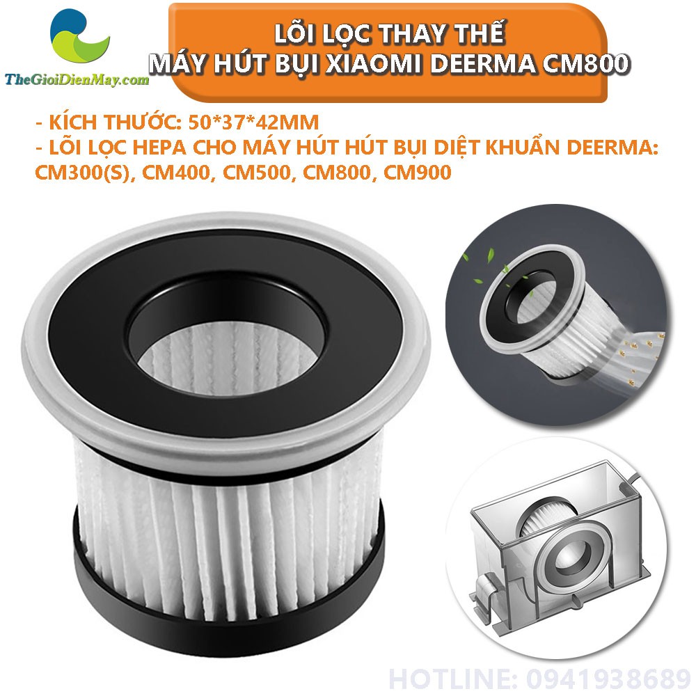 Lõi lọc thay thế cho máy hút bụi Xiaomi Deerma CM300(S), CM400, CM500, CM800, CM900- Shop Thế Giới Điện Máy